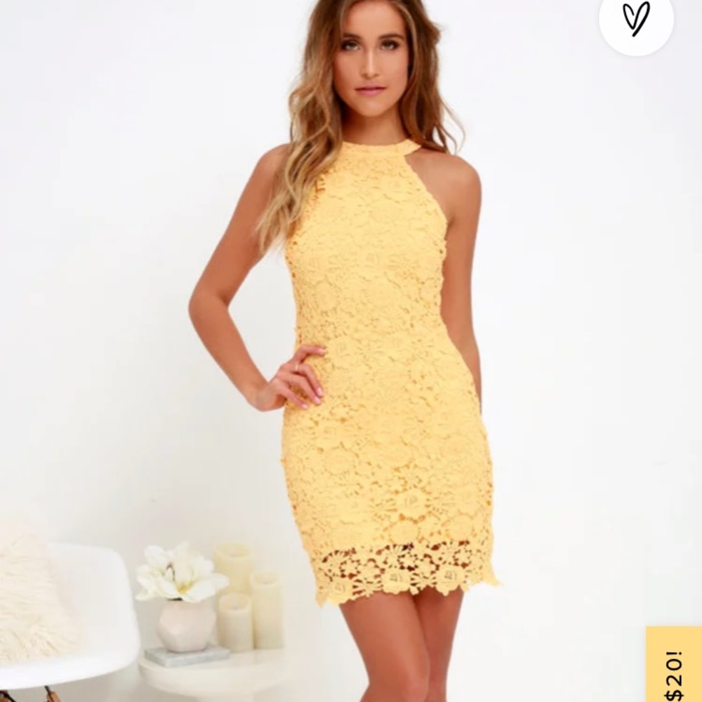 Love Poem yellow lace mini dress💛